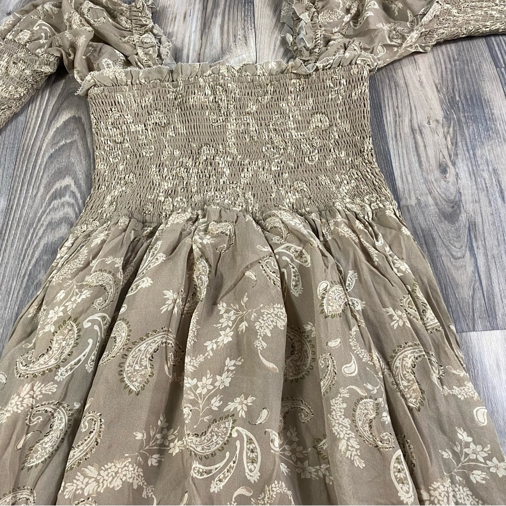COPY - HANSEN&GRETEL Adorable paisley dress on or of shoulder puff sleeve. - Picture 8 of 14